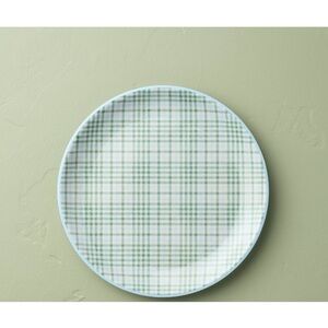 EUC.10.5" Layered Plaid Melamine Dinner Plate Green/Blue/Cream - Hearth & Hand™